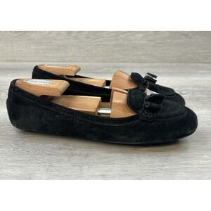 Michael Kors Caroline Womens Flats Black Suede Loafers Sie 7.5M (ME17F)